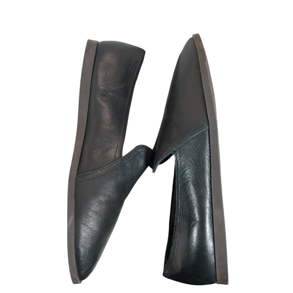 LUCKY BRAND! BLACK GENUINE LEATHER 'NO HEEL" SLEEK & CHIC LOSFER FLATS! SZ 8.5M - Picture 6 of 10